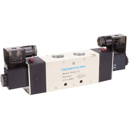 PNEUMATICS-PRO Pneumatic Double Solenoid Valves 4V420-15 AC24V :  PNEUMATICS-PRO 5/2 DOUBLE SOLENOID VALVE