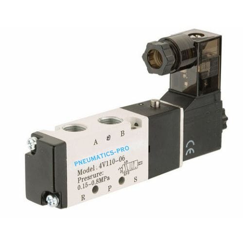 PNEUMATICS-PRO Pneumatic Single Solenoid Valves 4V110-06 AC24V :  PNEUMATICS-PRO 5/2 SINGLE SOLENOID VALVE