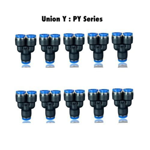 Pneumatics-pro Reducer Y PY 12-8 : Pneumatics-pro Push-in Reducer Y Fittings Tube Size 12-8mm  PY12-8 (BAG OF 10 PCS.)