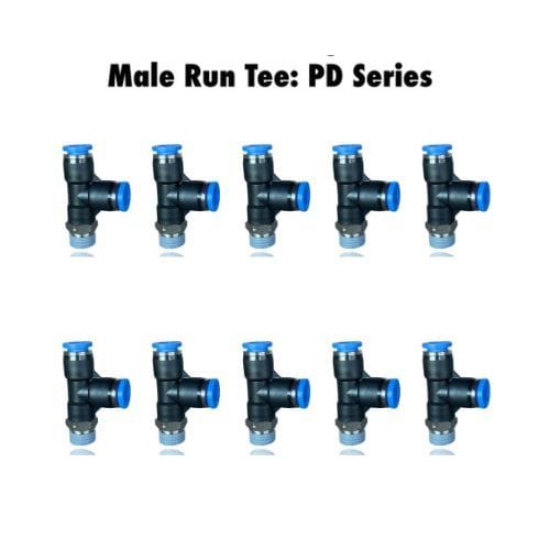 Pneumatics-pro Run Tee PD 6-M6 : Pneumatics-pro Push-in Run Tee Fittings Tube Size 6mm x Thread Size M6 PD6-M6 (BAG OF 10 PCS.)
