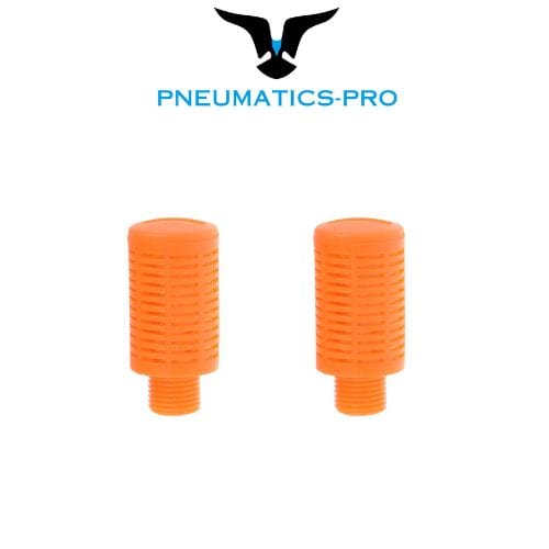 PNEUMATICS-PRO Silencer/ Muffler PSL-N01 | 1/8 NPT Orange Plastic Exhaust Air Line Muffler / Silence (BAG OF 2 PCS)