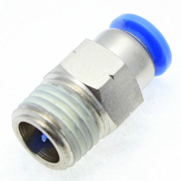 Pneumatics-pro Stop Fitting Male Straight 6 mm OD - 1/4" BSPT (R) Male (Push to Connect)