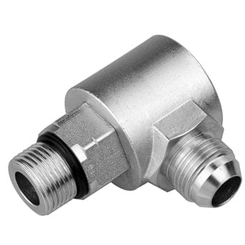 Pneumatics-pro Swivel Joint 9/16-18 MALE O-RING BOSS TO MALE JIC 37° 90° LIVE SWIVEL JOINT