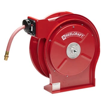 Pneumatics-pro Swivel Joint REELCRAFT COMPACT PREMIUM DUTY RETRACTABLE HOSE REEL FOR 1/2" LOW PRESSURE AIR OR WATER HOSE UP TO 300 PSI C/W 1/2" X 50 FT HOSE ASSEMBLY & BUMPER STO