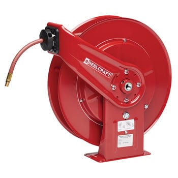 Pneumatics-pro Swivel Joint REELCRAFT PREMIUM DUTY RETRACTABLE HOSE REEL FOR 1/2" LOW PRESSURE AIR OR WATER HOSE UP TO 300 PSI C/W 1/2" X 50 FT HOSE ASSEMBLY & BUMPER STOP