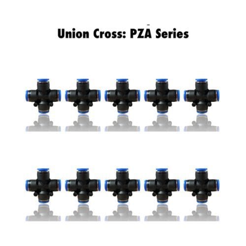 Pneumatics-pro Union Cross PZA 1/2 : Pneumatics-pro Push-in Union Cross Fittings Tube Size 1/2"  PZA1/2 (BAG OF 10 PCS.)