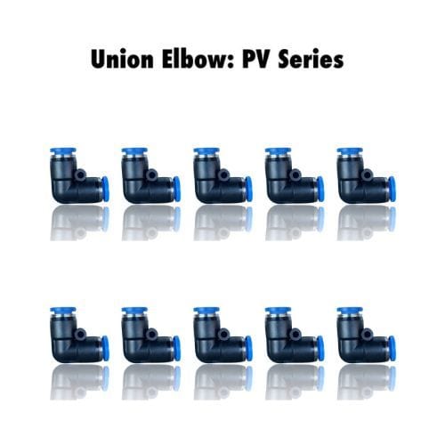 Pneumatics-pro Union Elbow PV 6 : Pneumatics-pro Push-in Union Elbow Fittings Tube Size 6mm  PV6 (BAG OF 10 PCS.)