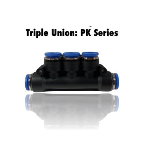 Pneumatics-pro Union Reducer Triple Branch PK 1/2-1/4 : Pneumatics-pro Push-in Union Reducer Triple Branch Fittings Tube Size 1/2-1/4"  PK1/2-1/4