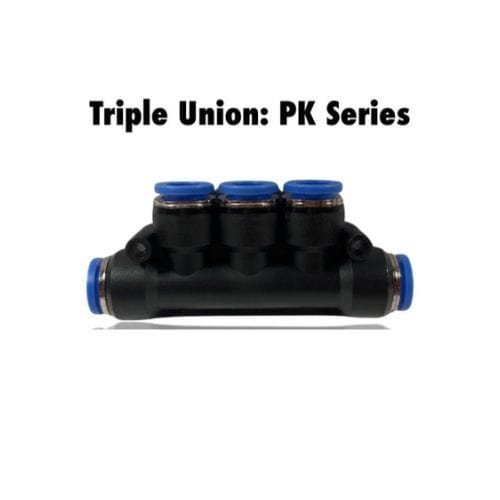 Pneumatics-pro Union Reducer Triple Branch PK 1/2-1/4 : Pneumatics-pro Push-in Union Reducer Triple Branch Fittings Tube Size 1/2-1/4"  PK1/2-1/4