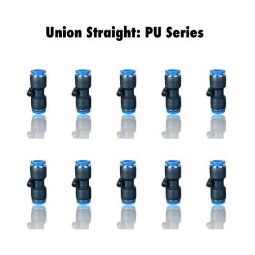 Pneumatics-pro Union Straight PU 1/2 : Pneumatics-pro Push-in Union Straight Fittings Tube Size 1/2"  PU1/2 (BAG OF 10 PCS.)
