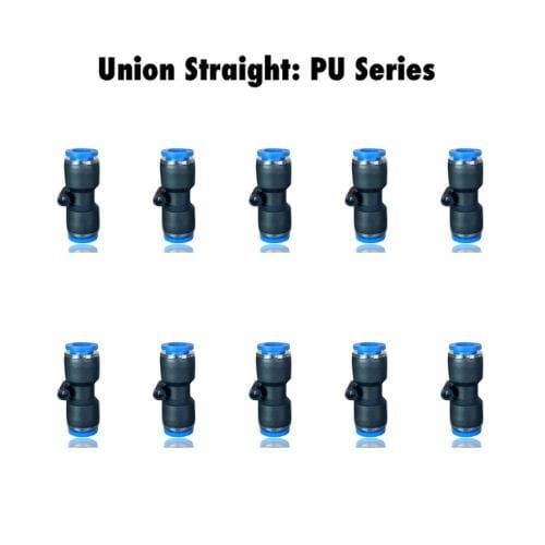 Pneumatics-pro Union Straight PU 5/32 : Pneumatics-pro Push-in Union Straight Fittings Tube Size 5/32"  PU5/32 (BAG OF 10 PCS.)