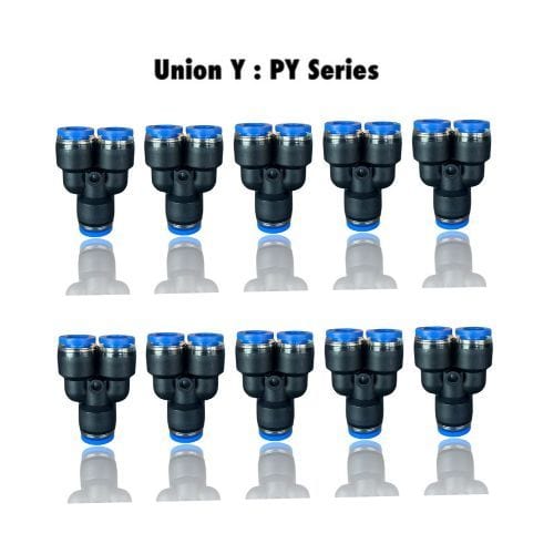 Pneumatics-pro Union Y PY 10 : Pneumatics-pro Push-in Union Y Fittings Tube Size 10mm  PY10 (BAG OF 10 PCS.)