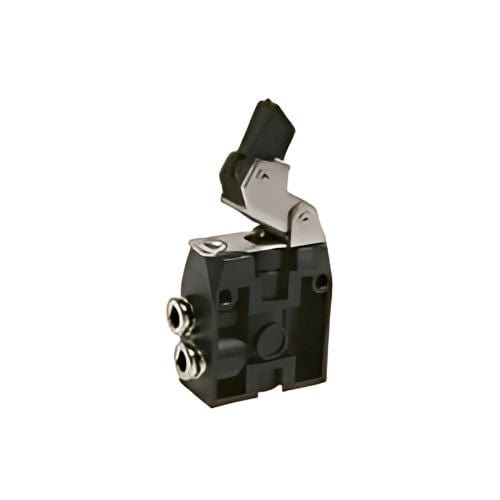 PNEUMAX 104.32.3.1.LC : PNEUMAX Mechanically actuated pneumatic valve, Push-in connector 4mm air port, Lever unidirectional actuated valve, Spring return, 3/2, Lateral connections, Normally closed