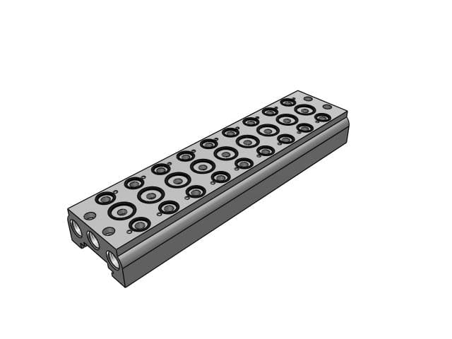 PNEUMAX 888.09 : PNEUMAX BASE 9 POSITIONS FOR VALVE 8800 - For 5/2 & 5/3