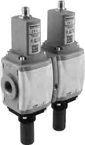 PNEUMAX N173BV2SMY : PNEUMAX Double redundant safety level exhaust valve, Class 4, G1/2, Size 3, M12, 24VDC, Pressure gauge included