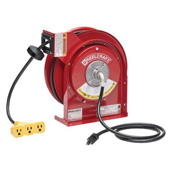 Reelcraft L4545-123-9 : REELCRAFT L4545-123-9 15 AMP X 45 FT NEMA 5-15R TRIPLE TAP POWER CORD REEL