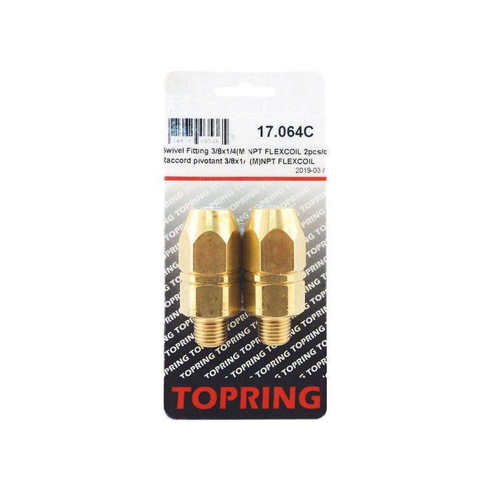 TOPRING 17.064C : Topring Swivel Fitting 3/8x1/4(M)NPT FLEXCOIL 2pcs/c