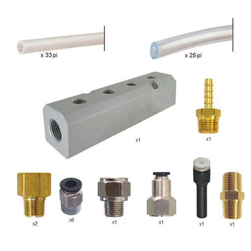 TOPRING 57.555 : Topring 4 inlet drain kit 1/4 (M)NPT