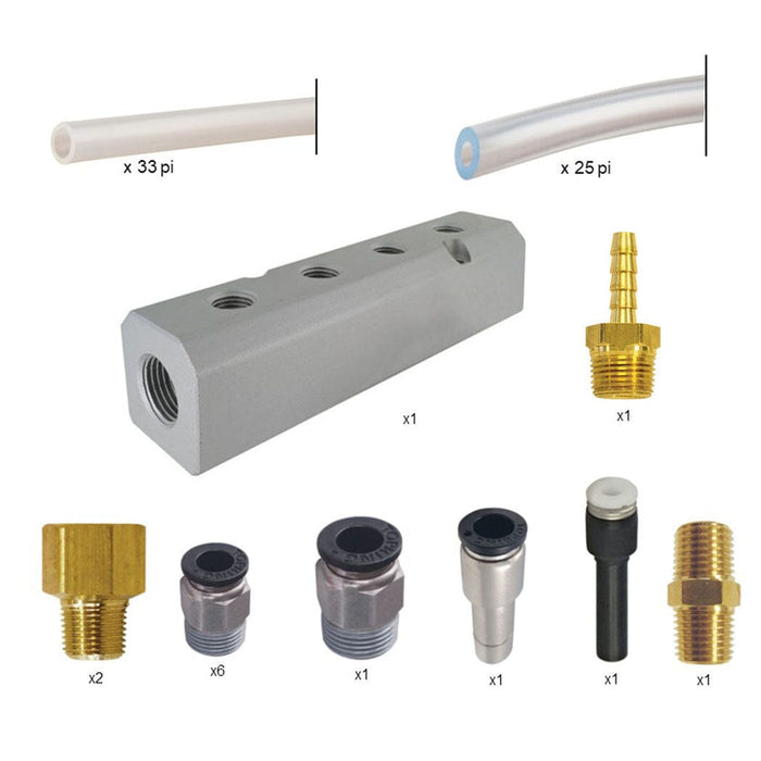 TOPRING 57.563 : Topring 4 inlet drain kit 1/4 (M) NPT