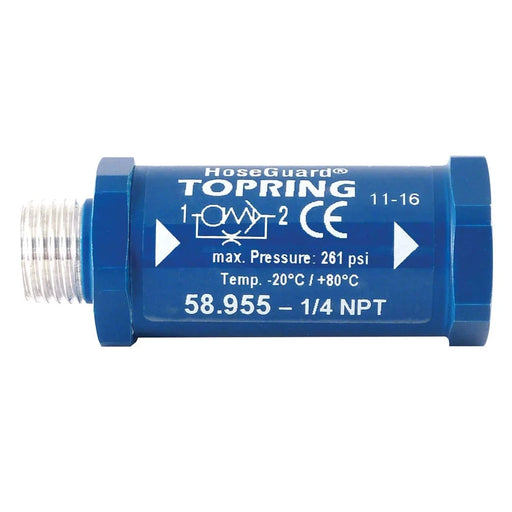 TOPRING 58.956 : Topring SF Anti-Hose Whip Saf. Valve 1/4(M-F)NPT 32SCFM (Pack of 25)