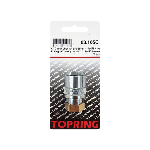 TOPRING 63.105C : Topring Air Chuck Lock-On Lrg Bore 1/4(F)NPT Closed