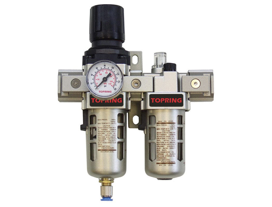 TOPRING Air Preparation Airflo FRLs 51.320 : TOPRING AIRFLO 300 FILTER/REGULATOR+LUBRICATOR 1/4 SEMI-AUTO
