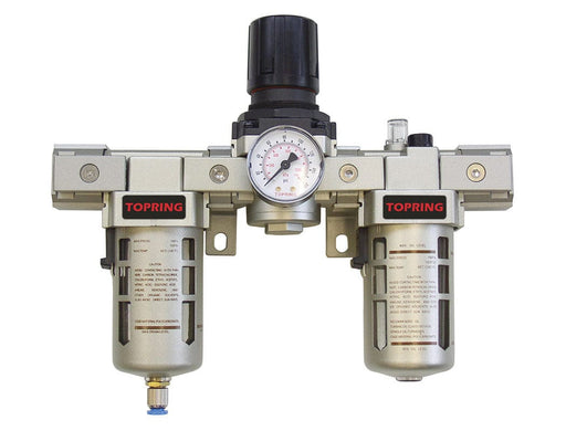 TOPRING Air Preparation Airflo FRLs 51.415 : TOPRING AIRFLO 400 FILTER + REGULATOR + LUBRICATOR (GAUGE INCLUDED) 1/2 SEMI-AUTO