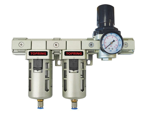 TOPRING Air Preparation Airflo FRLs 51.496 : TOPRING FILTER + COALESCING FILTER + REGULATOR 3/8 INCH SEMI-AUTOMATIC WITH STANDARD BOWL - AIRFLO 400