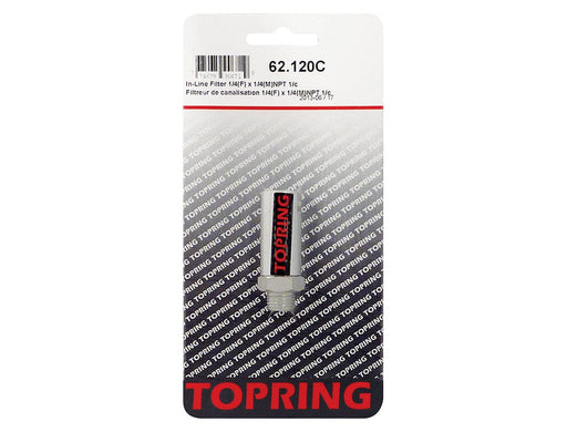 TOPRING Air Tool Accessories 62.120C : TOPRING IN-LINE FILTER HIGH PRESSURE 1/4 (F) X 1/4 (M) NPT AIRPRO