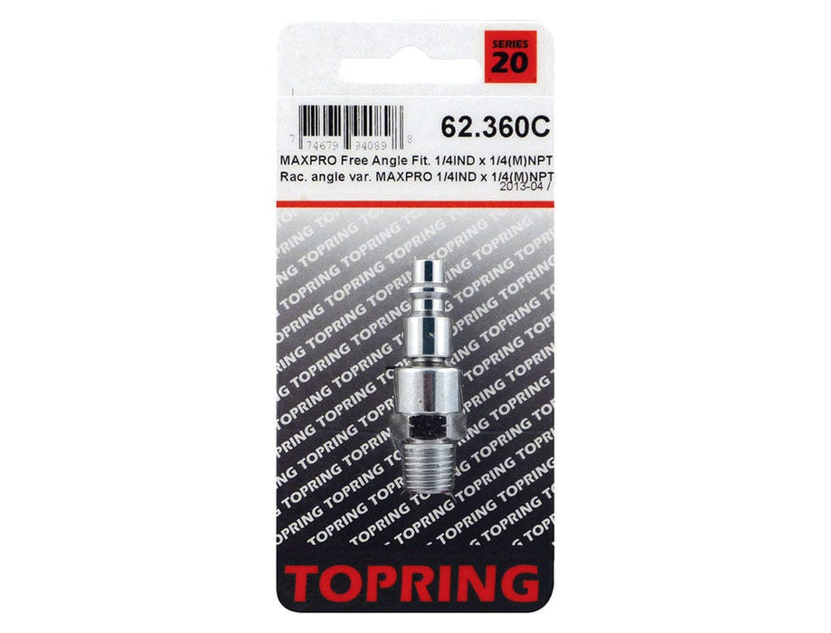 TOPRING Air Tool Accessories 62.360C : TOPRING 30° FREE ANGLE FITTING 1/4 INDUSTRIAL X 1/4 (M) NPT MAXPRO