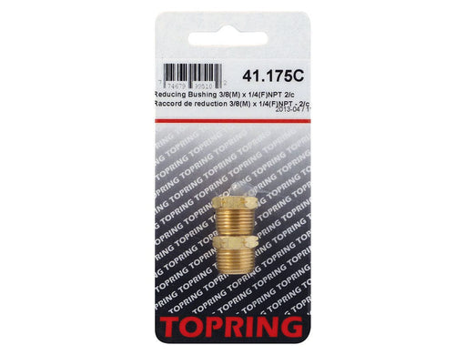 TOPRING Brass Fittings 41.175C : Topring REDUCING BUSHING 3/8 (M) X 1/4 (F) NPT 2PCS/C