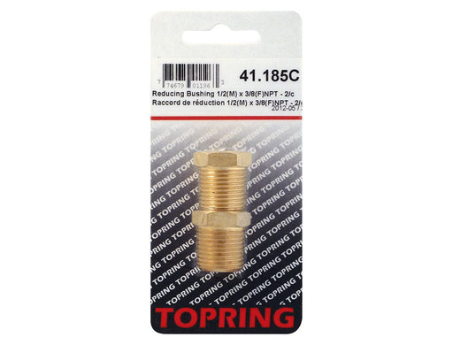 TOPRING Brass Fittings 41.185C : Topring REDUCING BUSHING 1/2 (M) X 3/8 (F) NPT 2PCS/C