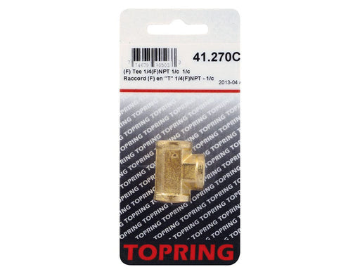 TOPRING Brass Fittings 41.270C : Topring TEE 1/4 (F) NPT