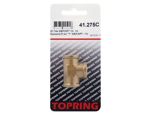 TOPRING Brass Fittings 41.275C : Topring TEE 3/8 (F) NPT