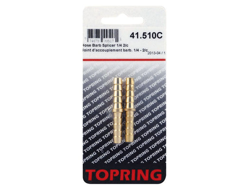 TOPRING Brass Fittings 41.510C : Topring HOSE BARB SPLICER 1/4 2PCS/C