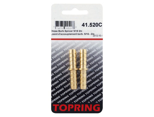 TOPRING Brass Fittings 41.520C : Topring HOSE BARB SPLICER 5/16 2PCS/C