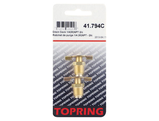 TOPRING Brass Fittings 41.794C : Topring DRAIN COCK 1/4 (M) NPT 2PCS/C