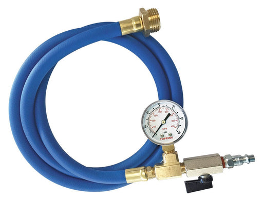 TOPRING Brass Fittings 41.928.01 : Topring WATER BLOWOUT ADAPTER KIT WITH MALE CONNECTOR, GAUGE AND 5' BLUE ECOFLEX HOSE