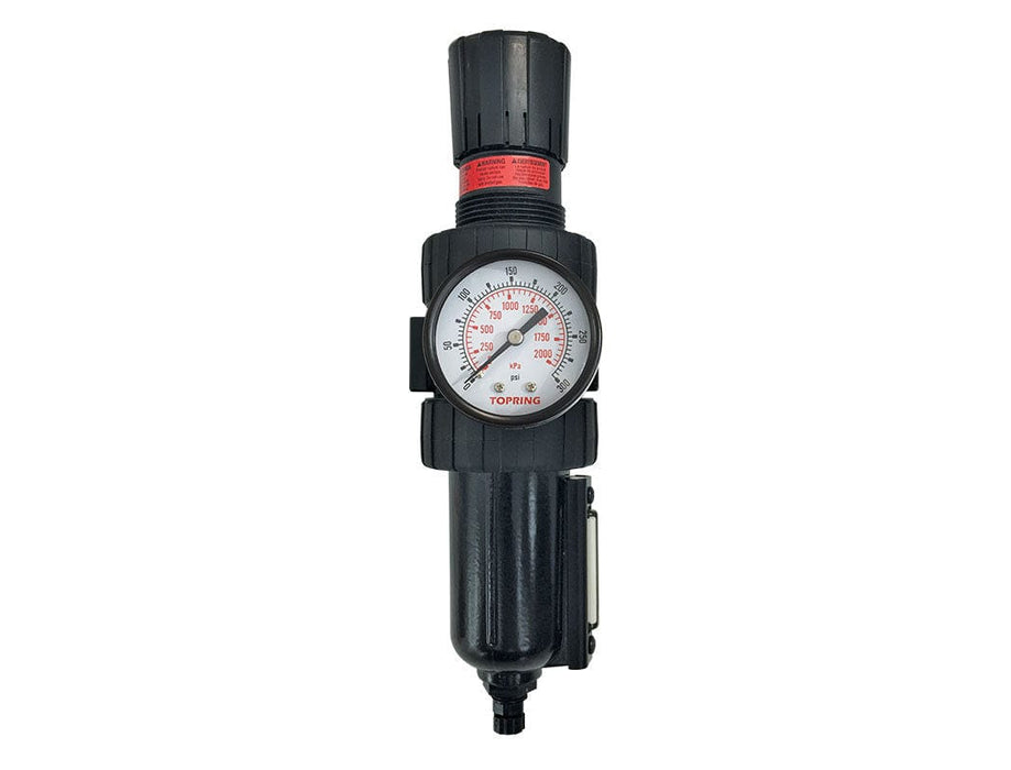 TOPRING Filters, regulators and lubricators 52.202 : TOPRING FILTER/REGULATOR (2-125 PSI) 1/4 MANUAL ZINC HIFLO2