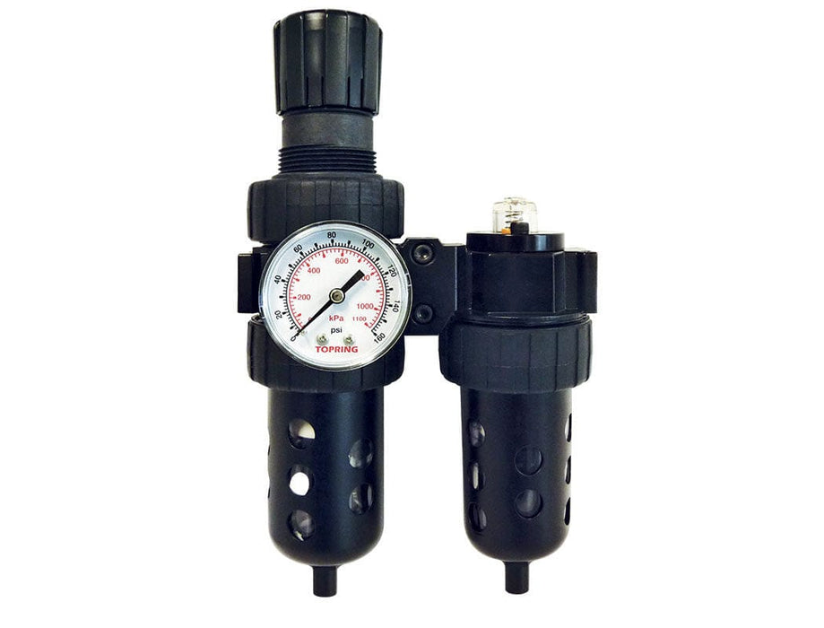 TOPRING Filters, regulators and lubricators 52.670 : TOPRING FILTER/REGULATOR + COALESCING FILTER 1/2 (2-125) MANUAL POLYCARBONATE HIFLO2