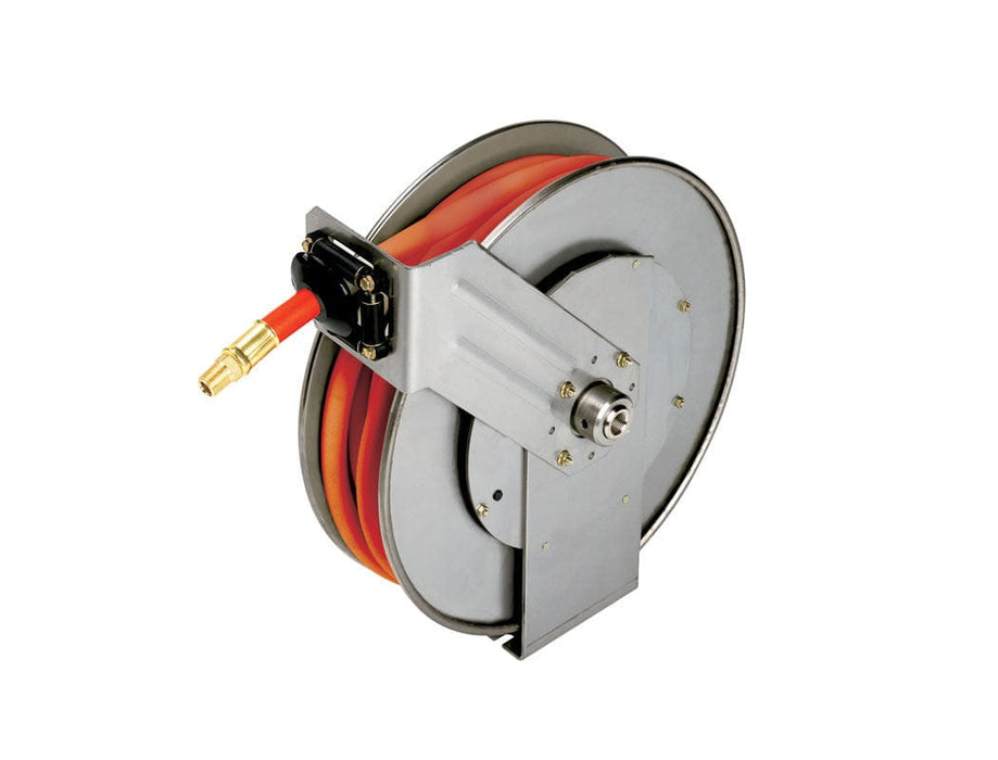 TOPRING Hose Reels 79.838 : Topring HOSE REEL STEELPRO STAINLESS STEEL/AIRFLEX 3/8 X 70' X 3/8 (M) NPT LRG