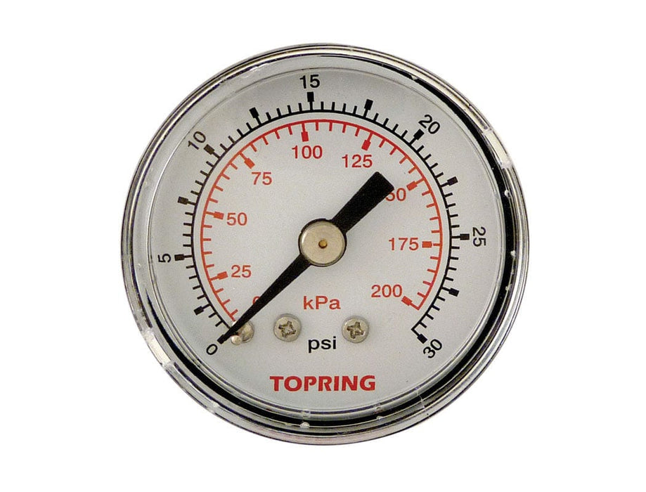 TOPRING PNEUMATIC AIR PRESSURE GAUGE 55.100 : TOPRING GAUGE 1-1/2" - 1/8 NPT CBM 0-30