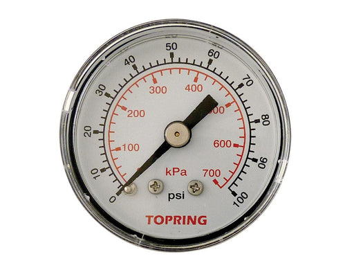TOPRING PNEUMATIC AIR PRESSURE GAUGE 55.110 : TOPRING GAUGE 1-1/2" - 1/8 NPT CBM 0-100