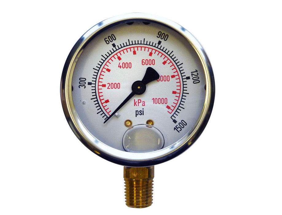 TOPRING PNEUMATIC AIR PRESSURE GAUGE 55.653 : TOPRING LIQUID GAUGE 2-1/2" - 1/4 NPT LM 0-1500 STAINLESS STEEL/BRASS