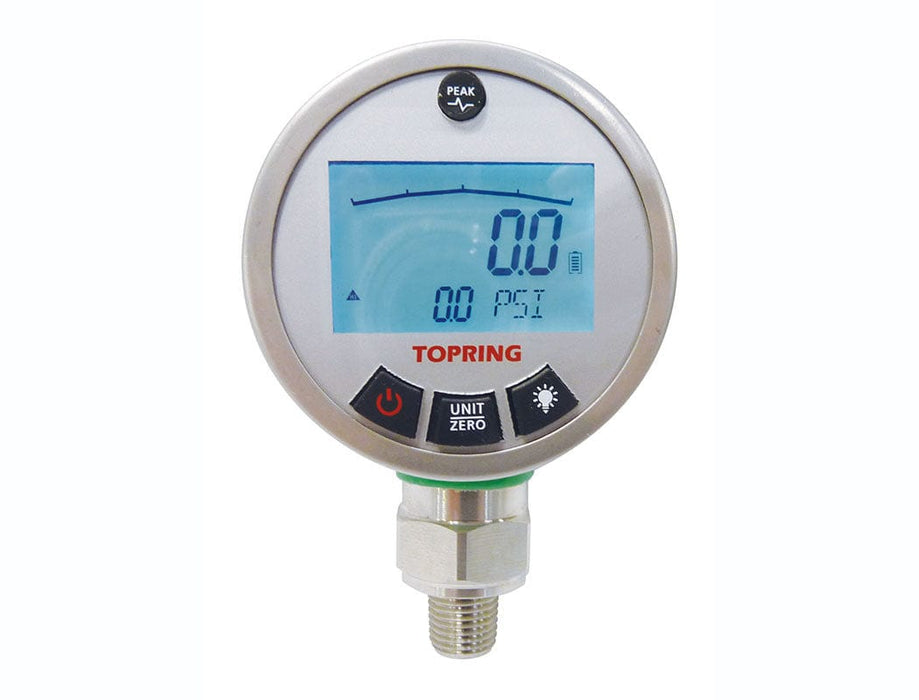 TOPRING PNEUMATIC AIR PRESSURE GAUGE 55.702 : TOPRING DIGITAL PRESSURE GAUGE 3" - 1/4 NPT LM 0-300