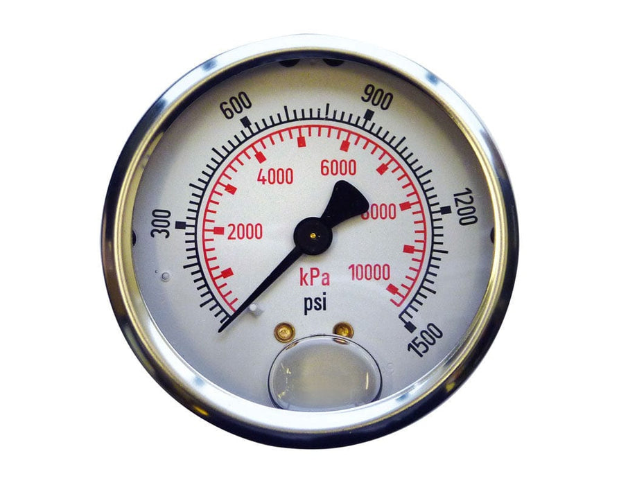 TOPRING PNEUMATIC AIR PRESSURE GAUGE 55.753 : TOPRING LIQUID GAUGE 2-1/2" - 1/4 NPT CBM 0-1500 STAINLESS STEEL/BRASS