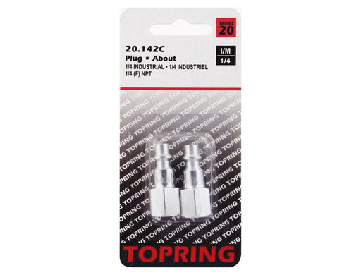 TOPRING Quick Couplers 20.142C : Topring Quick Couplers : PLUG (1/4 INDUSTRIAL) 1/4 (F) NPT 2PCS/C