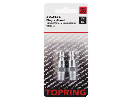 TOPRING Quick Couplers 20.242C : Topring Quick Couplers : PLUG (1/4 INDUSTRIAL) 1/4 (M) NPT 2PCS/C