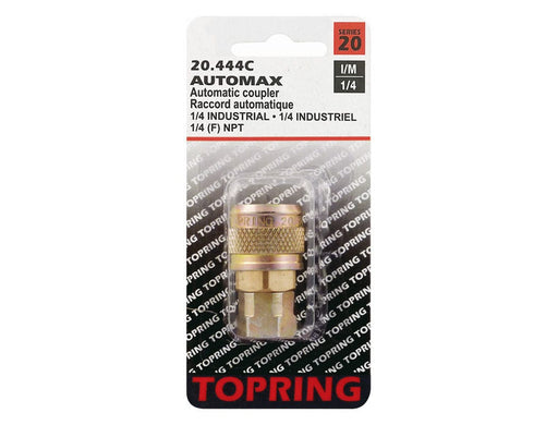 TOPRING Quick Couplers 20.444C : Topring Quick Couplers : COUPLER AUTOMAX (1/4 INDUSTRIAL) 1/4 (F) NPT (AUTOMATIC)