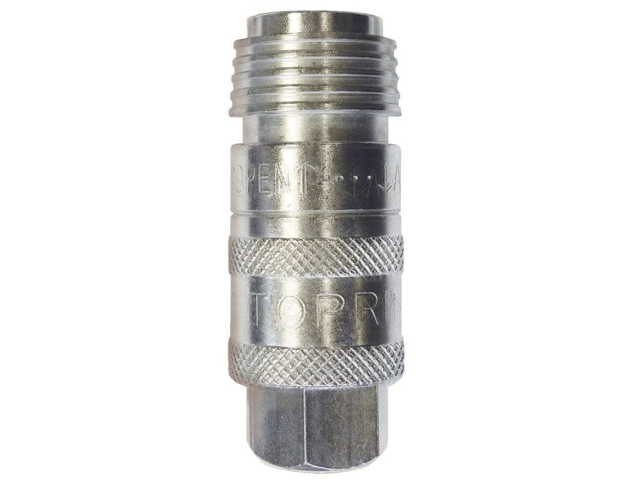 TOPRING Quick Couplers 20.448 : Topring Quick Couplers : COUPLER UNISAFE SAFETY (5 IN 1) 1/4 (F) NPT (AUTOMATIC)
(PACK OF 5 PCS.)